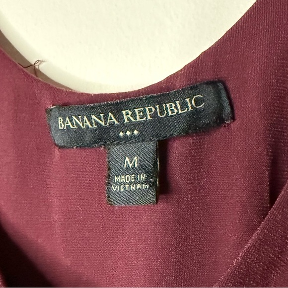 BANANA REPUBLIC FACTORY Tank Style Ruched Merlot Bodycon Cocktail Midi Dress - Picture 3 of 7